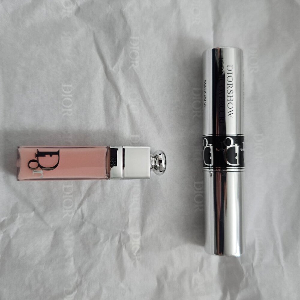 NEW Dior Denim Cosmetic Bag Blue with Dior Addict Lip Maximizer and Diorshow Mas - Picture 5 of 6